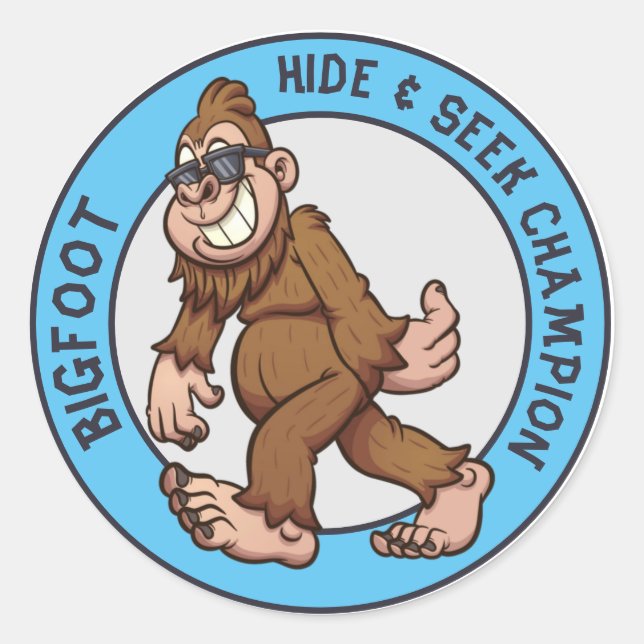 Sticker Rond Bigfoot | Sasquatch (modifiable) Classic Round Sti (Devant)