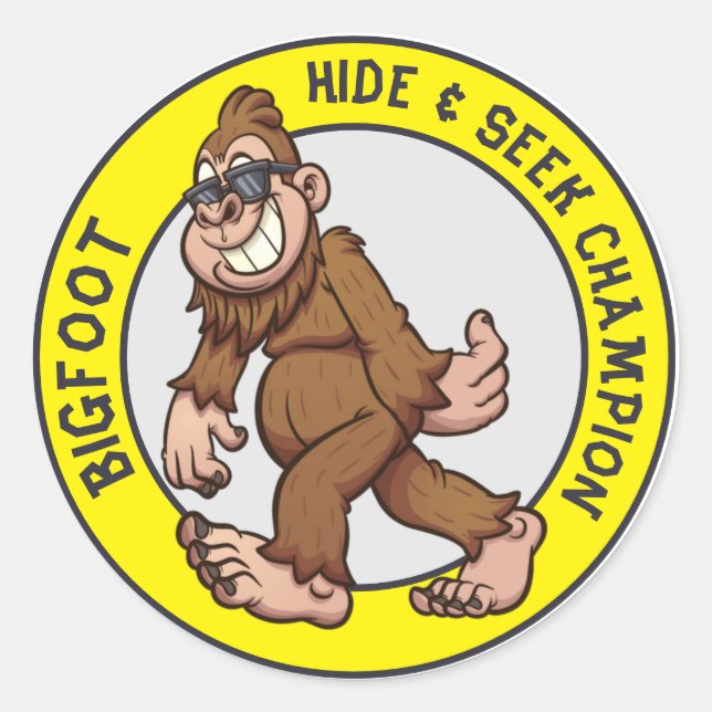 Sticker Rond Bigfoot | Sasquatch (modifiable) Classic Round Sti (Devant)