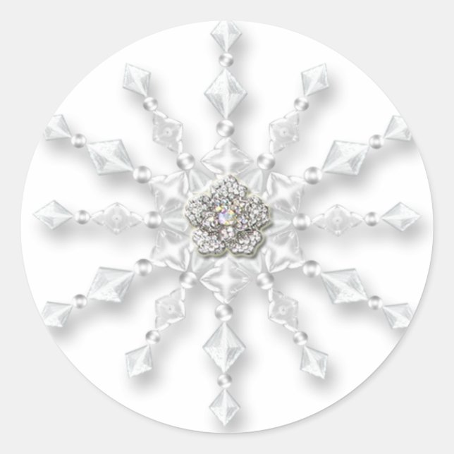 Sticker Rond Bijou de flocon de neige (Devant)