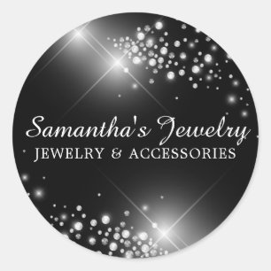 Sticker Rond Bijouterie diamant gemme argent