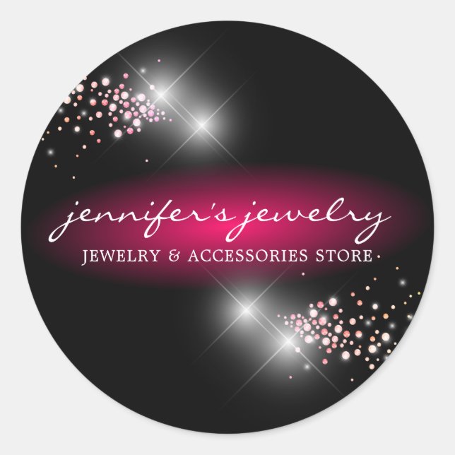 Sticker Rond Bijoux Diamond Gem Boutique Accessoires Maison (Devant)