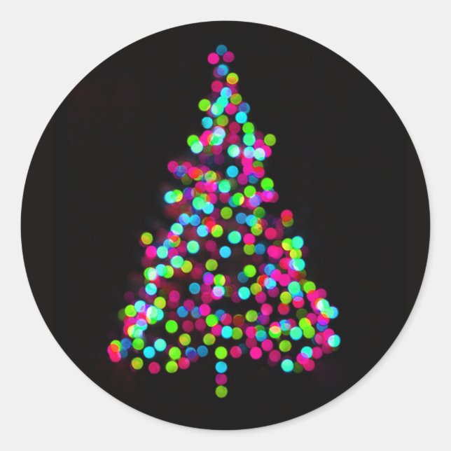 Sticker Rond Bijoux en sapin de Noël (Devant)