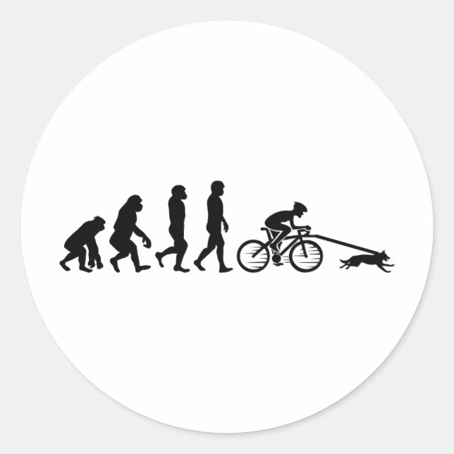 Sticker Rond Bikejoring ChienScooting Chien Sport Vélo Balade e (Devant)