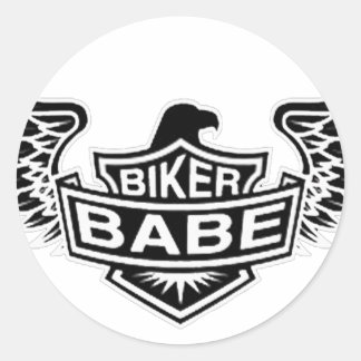 Sticker Rond Biker Babe