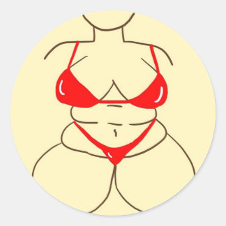 Sticker Rond Bikini rouge