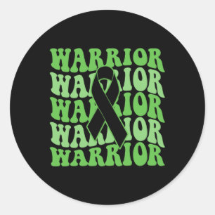 Sticker Rond Bile Duct Cancer Guerrier Green Ribbon Sensibilisa