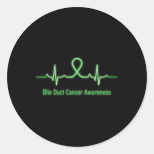 Sticker Rond Bile Duct Cancer Sensibilisation battement de coeu