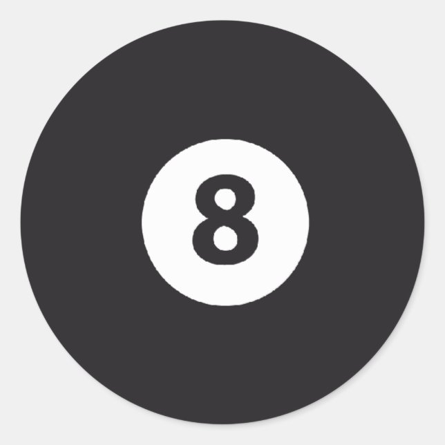 Sticker Rond Billard 8 (Devant)