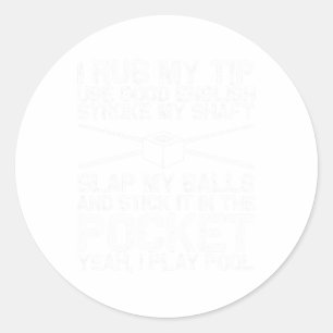 Sticker Rond Billard amusant Billard Art Pour Hommes Femmes Bil