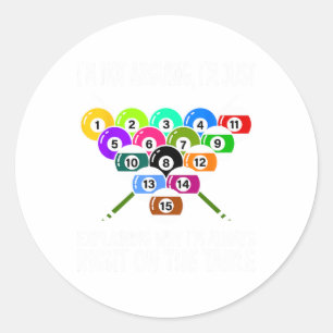 Sticker Rond Billard amusant Billard Hommes Femmes Billard Joue