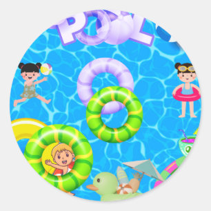 Sticker Rond billard amusant et jouer anniversaire