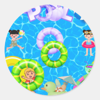 Sticker Rond billard amusant et jouer anniversaire