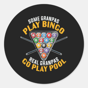 Sticker Rond Billard amusant Grand-père de la piscine professio