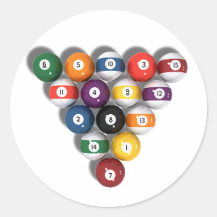 Sticker Rond Billard / Ballons de piscine avec ombre portée :