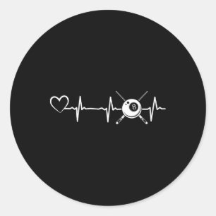 Sticker Rond Billard Billard Billard Billard Coeur de battement