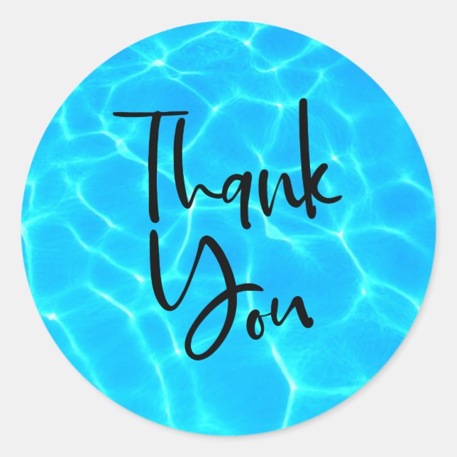 Sticker Rond Billard bleu clair Merci photo (Devant)