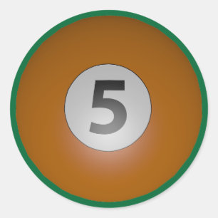 Sticker Rond Billard cinq balles
