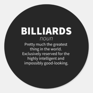 Sticker Rond Billard Funny Définition Pool Snooker Player Gif