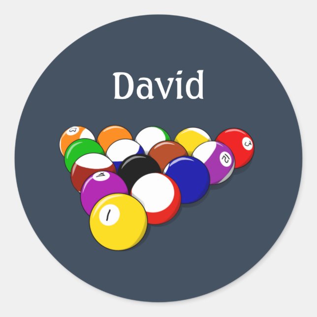 Sticker Rond Billard modèle, prêt à personnaliser (Devant)