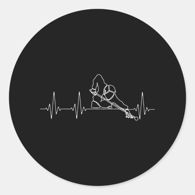 Sticker Rond Billard ou Billard Heartbeat Funny Pool (Devant)