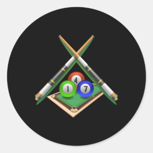 Sticker Rond Billard Pour Billard Jouer Piscine