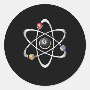 Sticker Rond Billard Salle de billard Sport Atom Science
