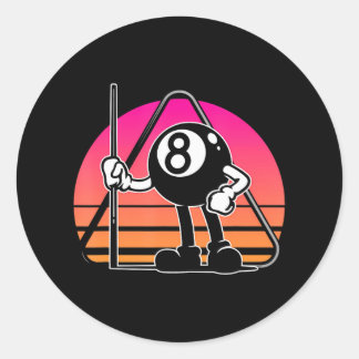 Sticker Rond Billard Snooker Billard 8 Ball Player Cue
