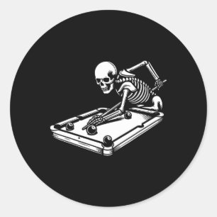 Sticker Rond Billard squelette billard snooker de la piscine d'