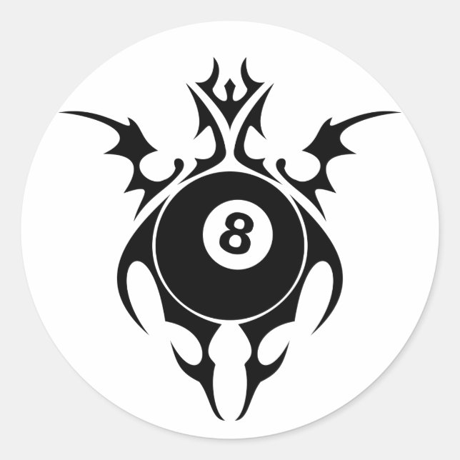 Sticker Rond billard. tribal. (Devant)