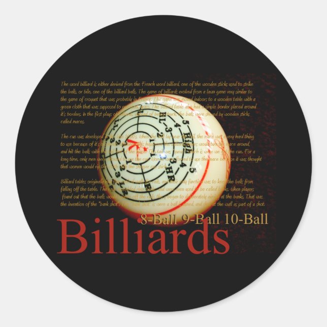Sticker Rond Billards (Devant)