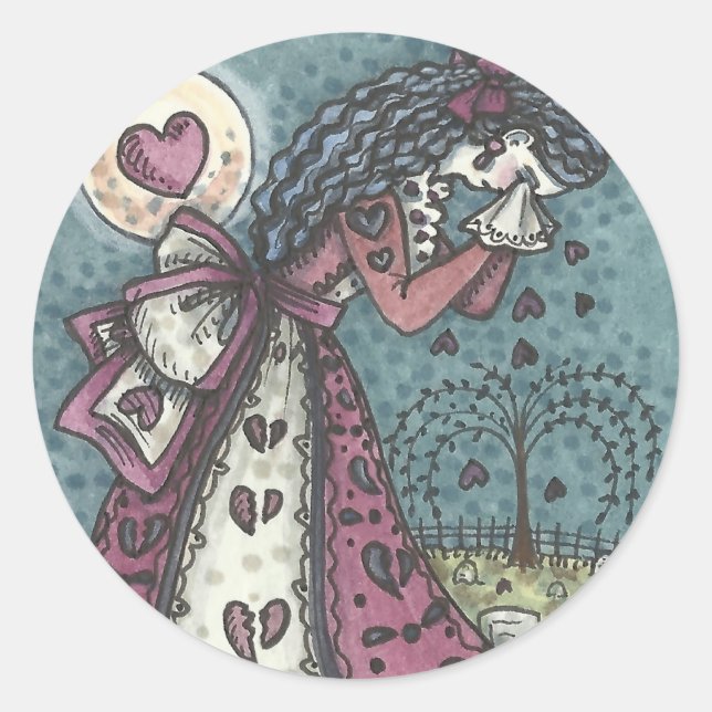 STICKER ROND BILLETS DE COEUR BRÛLÉS BILLETS BILLETS (Devant)
