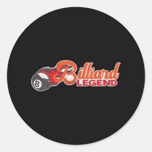 Sticker Rond Billiard Legend 8 Ball Snooker Pool Billard