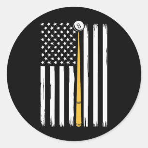 Sticker Rond Billiard Pool Player Billiards Table Etats-Unis Am