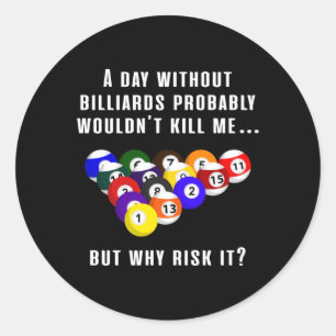 Sticker Rond Billiard Snooker Pool Billiards 8 Ball Funny Gift