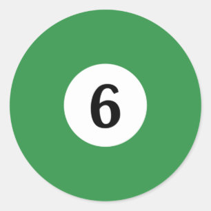 Sticker Rond Billiard solide balle verte 6