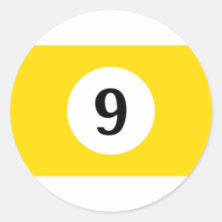 Sticker Rond Billiard Stripes Bal Jaune 9