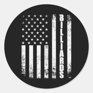 Sticker Rond Billiards Snooker American Flag Jeux américains Sp