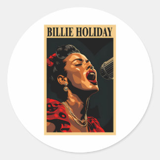 Sticker Rond Billie Holiday