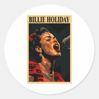 Sticker Rond Billie Holiday