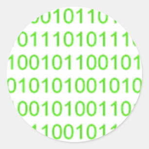 Sticker Rond Binary Vert 01 - GeekShirts