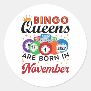 Sticker Rond Bingo Anniversaire Femmes Novembre