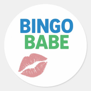 Sticker Rond Bingo Babe mignonne et confiant amoureux de Bingo