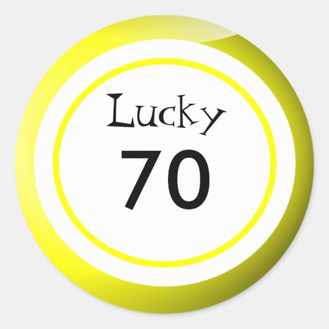 Sticker Rond Bingo Balls Lucky Numéros Amusants (Devant)