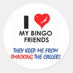Sticker Rond BINGO ! Bingo conceptions pour le joueur fabuleux!