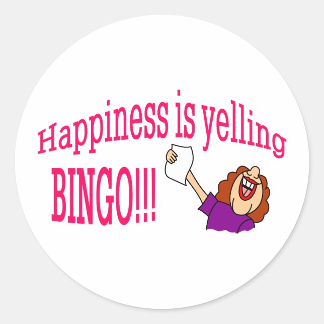 Sticker Rond Bingo du bonheur (Devant)