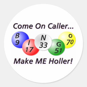 Sticker Rond Bingo-test ! Venez sur le visiteur, incitez-MOI à