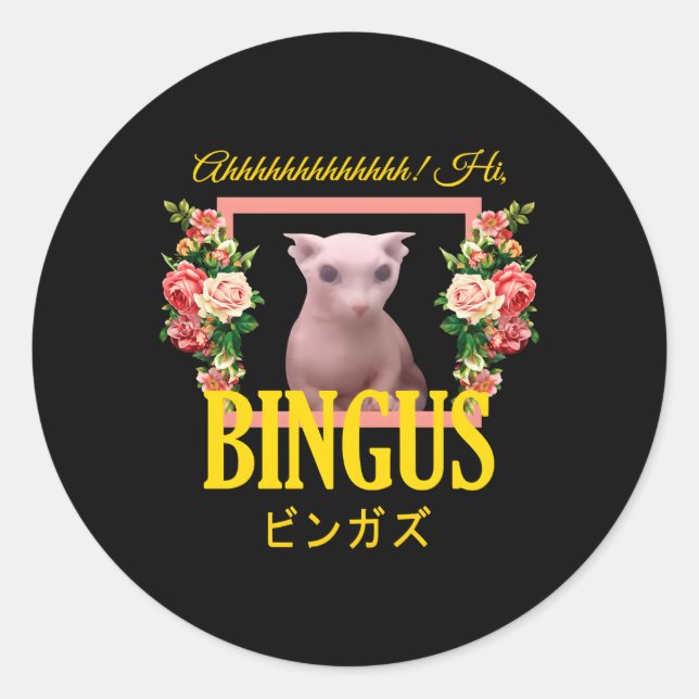 Sticker Rond Bingus Florals (Devant)