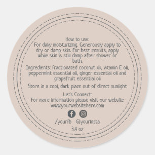 Sticker Rond Bio d'entreprise Beauté produit Ingrédient pourpre
