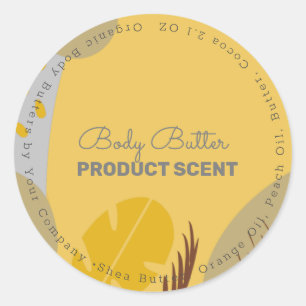 Sticker Rond Bio Motif Feuille Corps Beurre Bain marque de savo