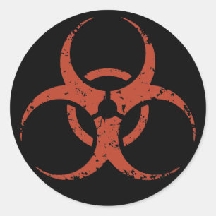 Sticker Rond Biohazard - dist - rouge
